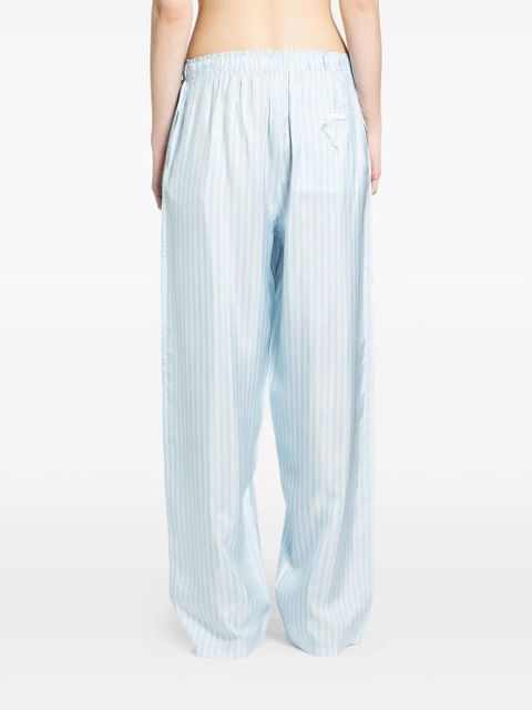 Prada striped silk trousers - Blue
