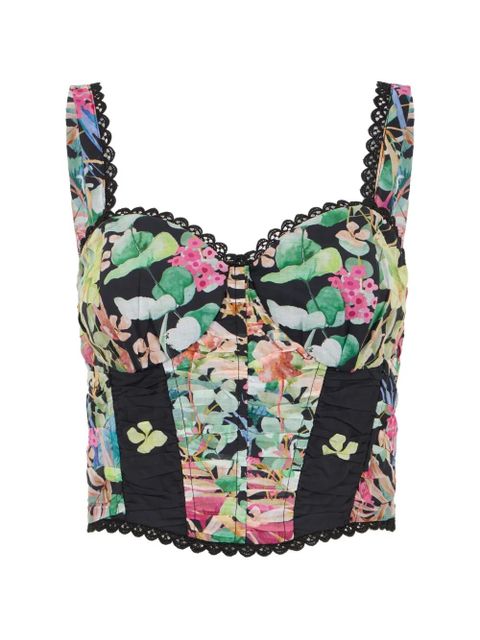 Charo Ruiz Ibiza Sylva floral-print top - Black - zdjęcie produktu nr 1
