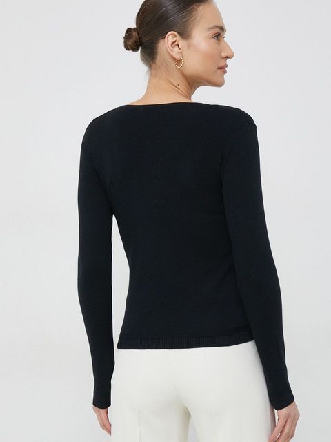 United Colors of Benetton sweter bawełniany damski kolor czarny lekki - zdjęcie produktu nr 2