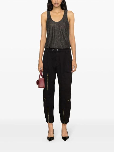 PINKO Cars linen tank top - Black - zdjęcie produktu nr 2