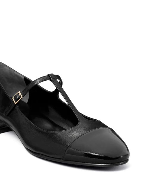 Tory Burch 25mm cap-toe T-strap ballerina shoes - Black