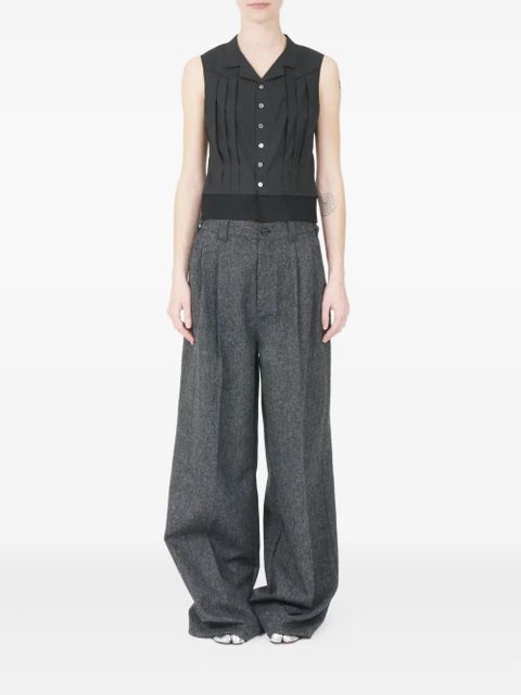 Maison Margiela pleated button-up vest - Black - zdjęcie produktu nr 2