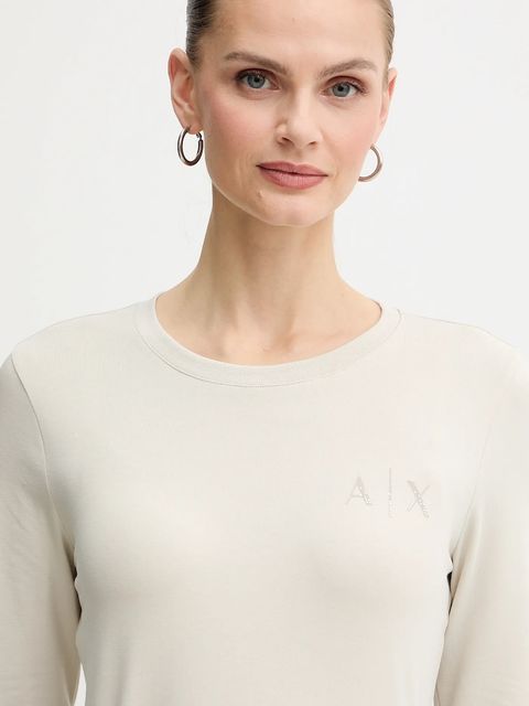 Armani Exchange longsleeve kolor beżowy XW001353 AF17173