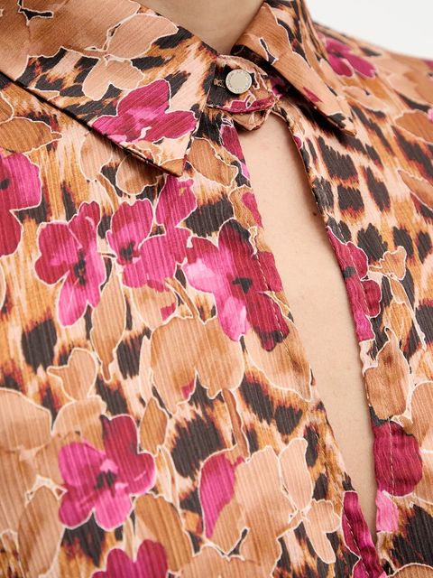 Morgan bluzka damska kolor brązowy wzorzysta ORZAC.F