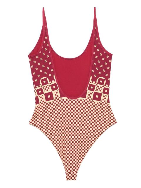 FENDI geometric-print swimsuit - Red - zdjęcie produktu nr 2