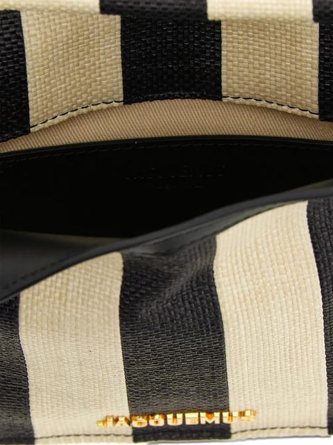 Jacquemus la petite Rond Carré striped clutch bag - Neutrals