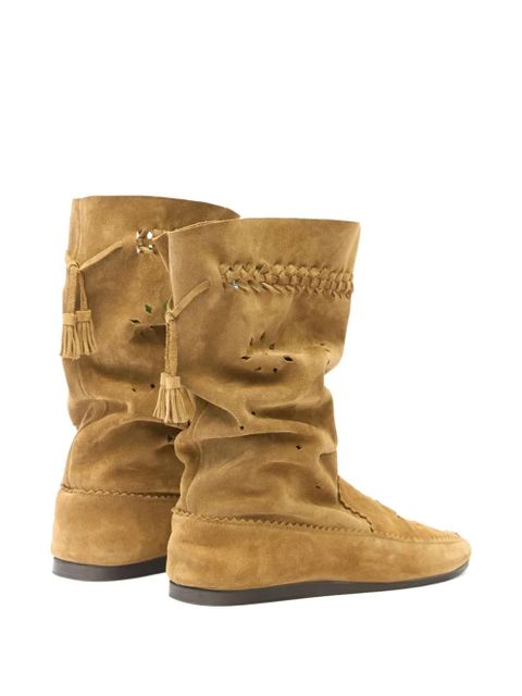 ISABEL MARANT braided tassel welky boots - Brown