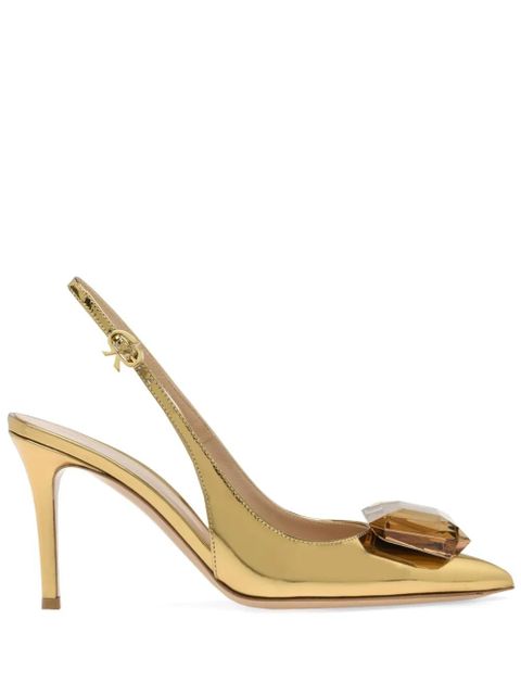 Gianvito Rossi Jaipur 90mm slingback pumps - Gold - zdjęcie produktu nr 1