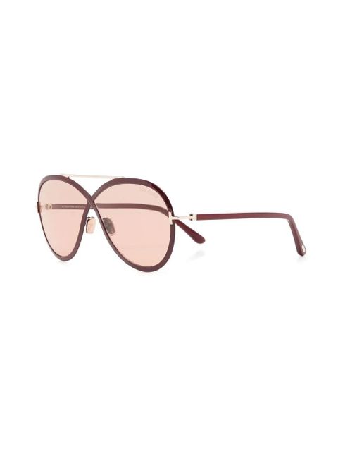 TOM FORD Eyewear round-frame oversize sunglasses - Red