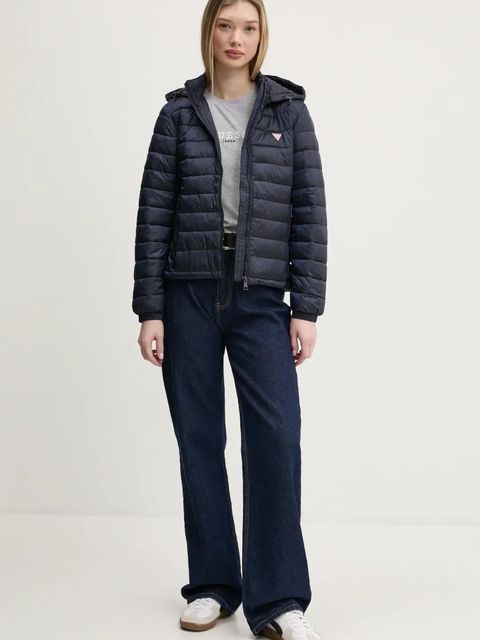 Guess Jeans kurtka kolor granatowy przejściowa W5RL99 WHAB2