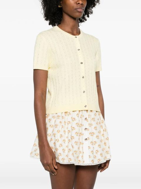 Maje buttoned short-sleeve cardigan - Yellow