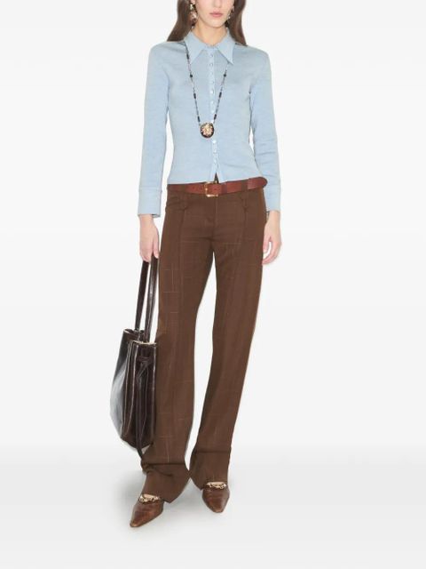 Tory Burch silk polo cardigan - Blue - zdjęcie produktu nr 2