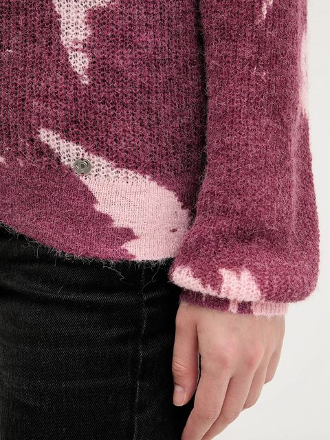 Desigual sweter z wełną HYDER damski kolor bordowy lekki 25WWJF31