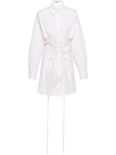 Prada lace-up shirt dress - White - zdjęcie produktu nr 1