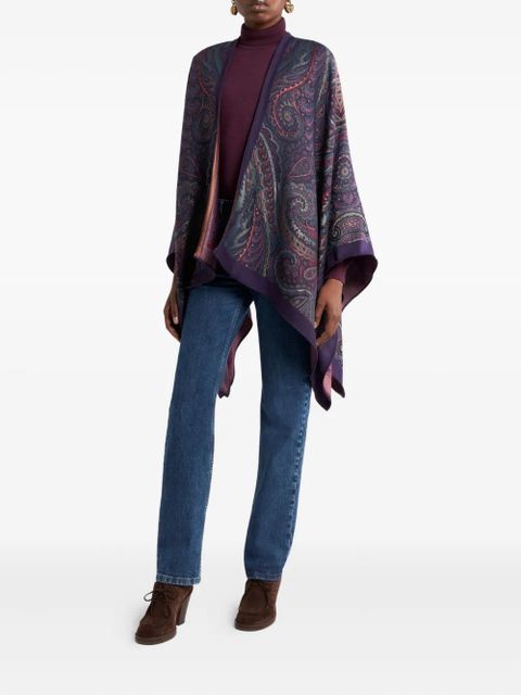ETRO paisley open-front cape - Blue - zdjęcie produktu nr 2
