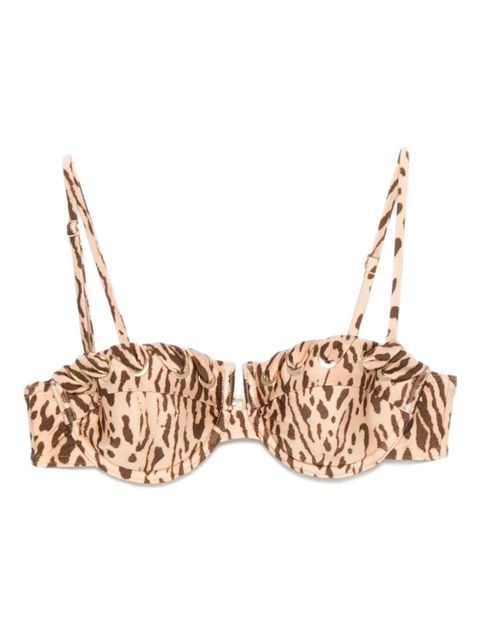 ZIMMERMANN leopard-print bikini top - Neutrals - zdjęcie produktu nr 1