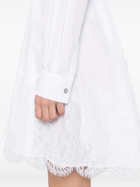 Versace lace insert mini dress - White