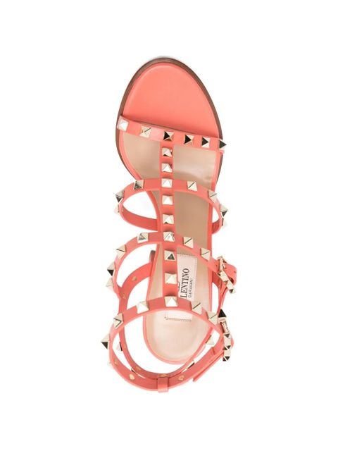Valentino Garavani Rockstud studded strap sandals - Orange
