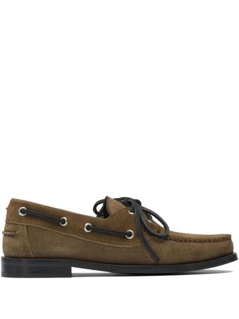 Aeyde Harris suede leather lace-up loafers - Brown - zdjęcie produktu nr 1