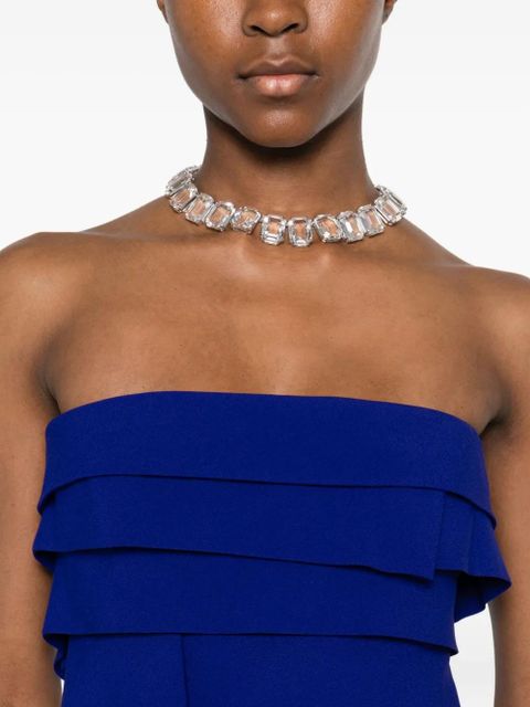 Versace tiered-design mini dress - Blue