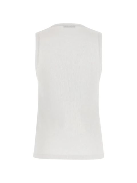 Balmain ribbed embroidery tank top - White - zdjęcie produktu nr 2