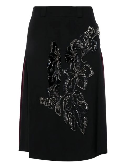 Prada crystal-embellished midi skirt - Red - zdjęcie produktu nr 1