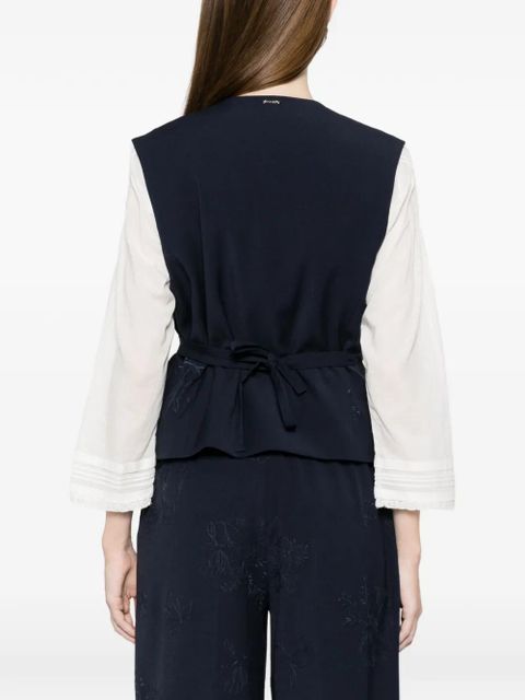 TWINSET embroidered-floral waistcoat - Blue