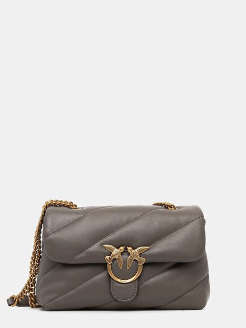 Pinko torebka skórzana kolor szary 100038 A0F2 - zdjęcie produktu nr 1