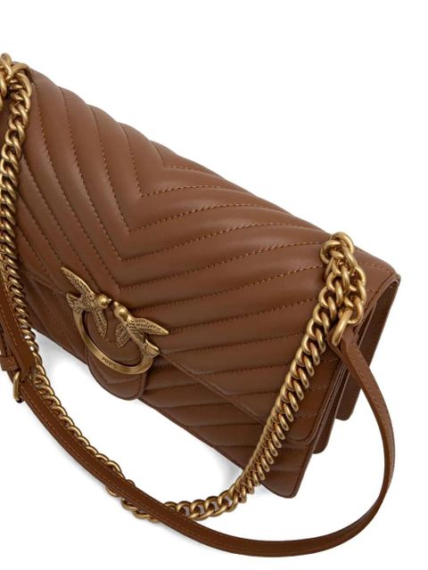 PINKO love-birds chain-strap satchel bag - Brown