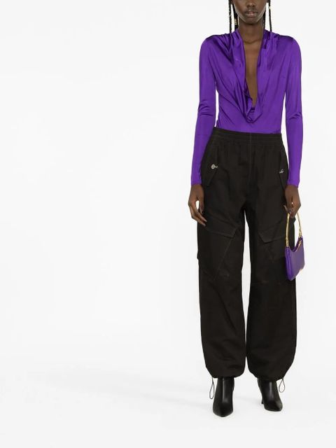 Versace hooded cowl-neck bodysuit - Purple - zdjęcie produktu nr 2