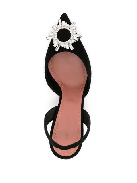 Amina Muaddi Begum 85mm embellished slingback pumps - Black
