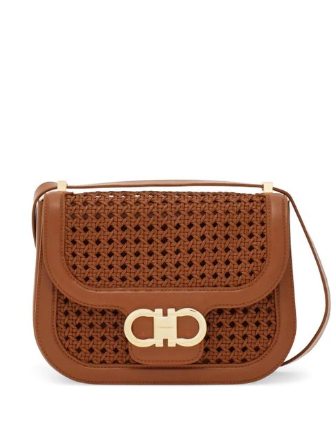 Ferragamo double Gancini North-South crossbody bag (XS) - Brown - zdjęcie produktu nr 1