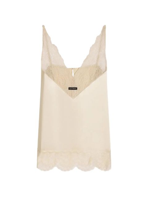 Dolce & Gabbana silk satin top - Neutrals - zdjęcie produktu nr 1
