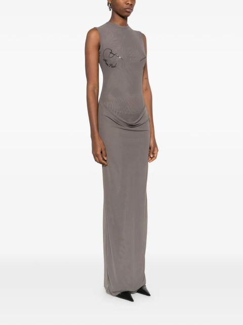 Jean Paul Gaultier gathered sleeveless maxi dress - Green