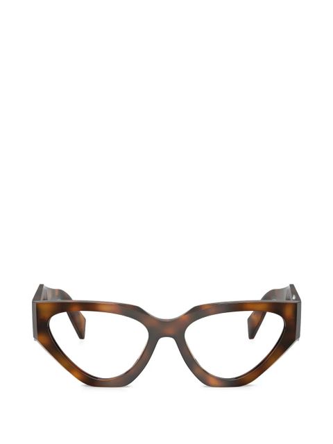 Prada Eyewear geometric-frame glasses - Brown - zdjęcie produktu nr 1