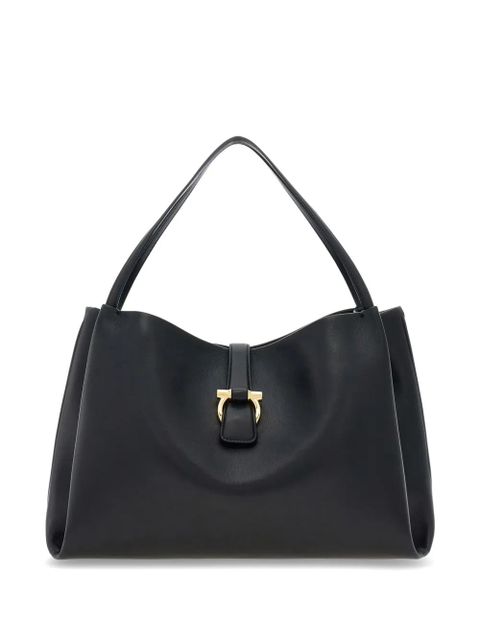 Ferragamo medium Gancini clasp tote bag - Black - zdjęcie produktu nr 1