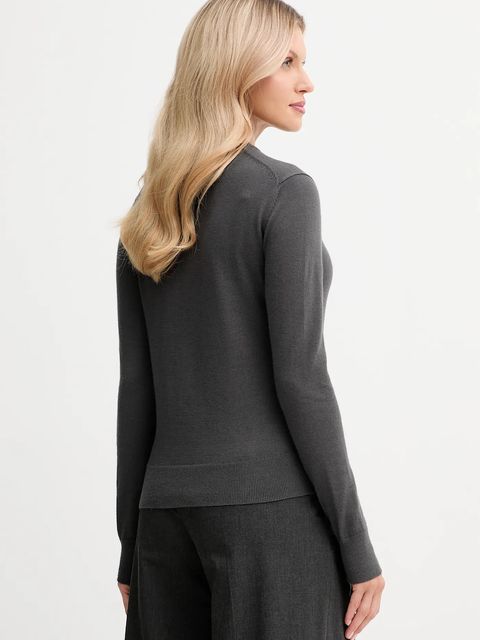 Calvin Klein sweter z dodatkiem wełny damski kolor szary lekki LV044D370G