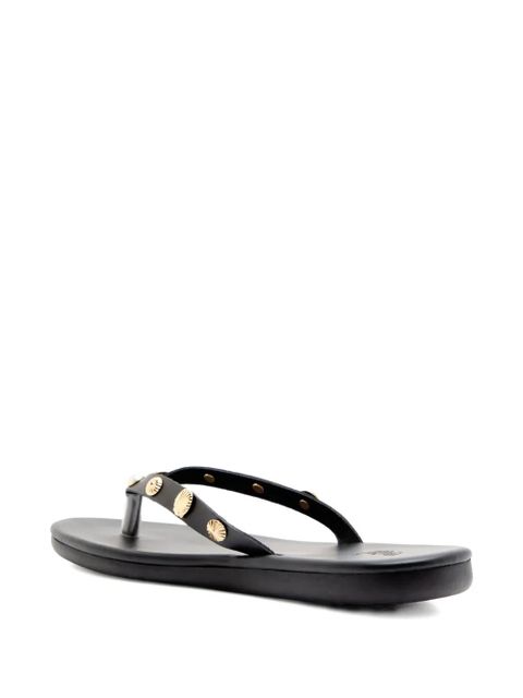 Ancient Greek Sandals Saionara shell-embellished thong sandals - Black