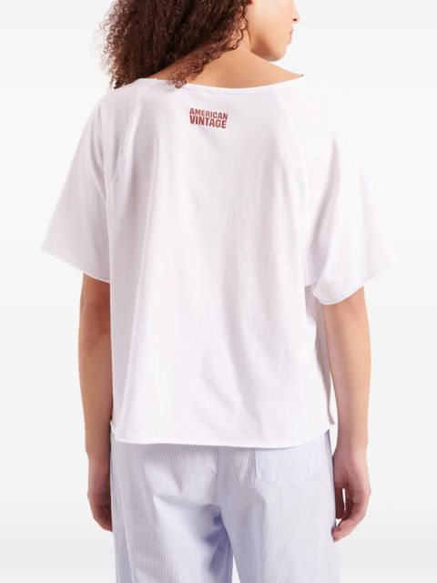 American Vintage Apoly boat-neck T-shirt - White