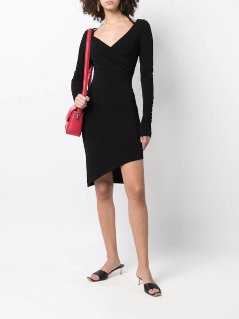 Off-White halterneck-strap asymmetric dress - Black