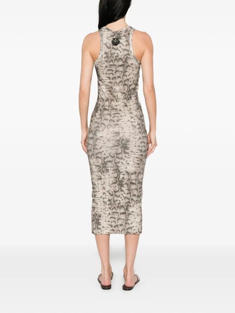 PINKO animal-print midi dress - Neutrals