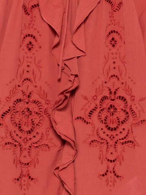 Ba&Sh embroidered ruffled blouse