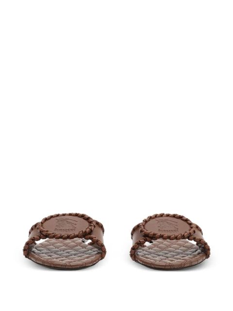 Burberry leather knight stamp sandals - Brown - zdjęcie produktu nr 2