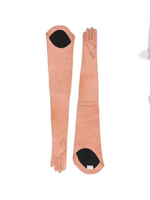 MM6 Maison Margiela stamped leather gloves - Pink - zdjęcie produktu nr 2