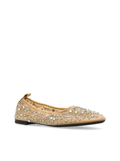 Tory Burch crystal embellished ballerina shoes - Neutrals