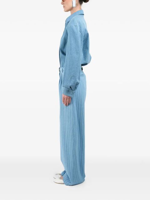 Rowen Rose striped wide-leg jeans - Blue