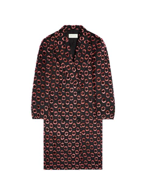 DRIES VAN NOTEN double-breasted patterned coat - Black - zdjęcie produktu nr 1