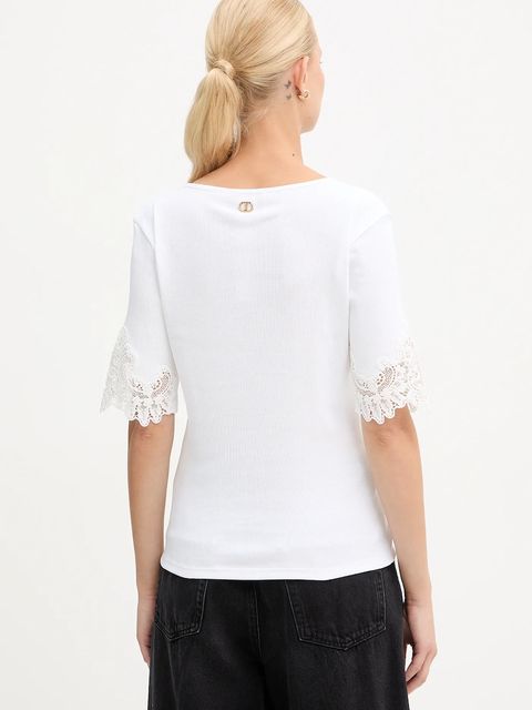 Twinset t-shirt bawełniany damski kolor biały 252TT2170 - zdjęcie produktu nr 2