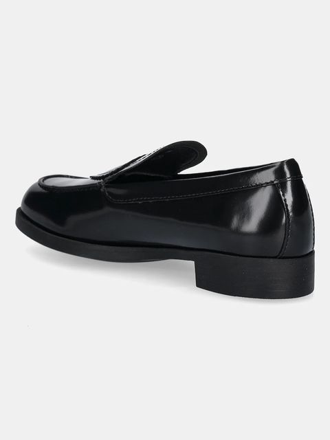 Love Moschino mokasyny skórzane damskie kolor czarny na płaskim obcasie JA10232G1NJD200A