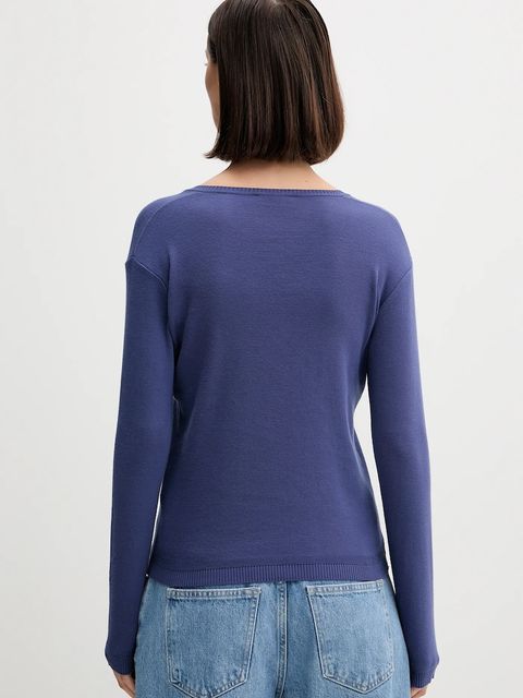 United Colors of Benetton sweter bawełniany kolor granatowy lekki 1091D4625